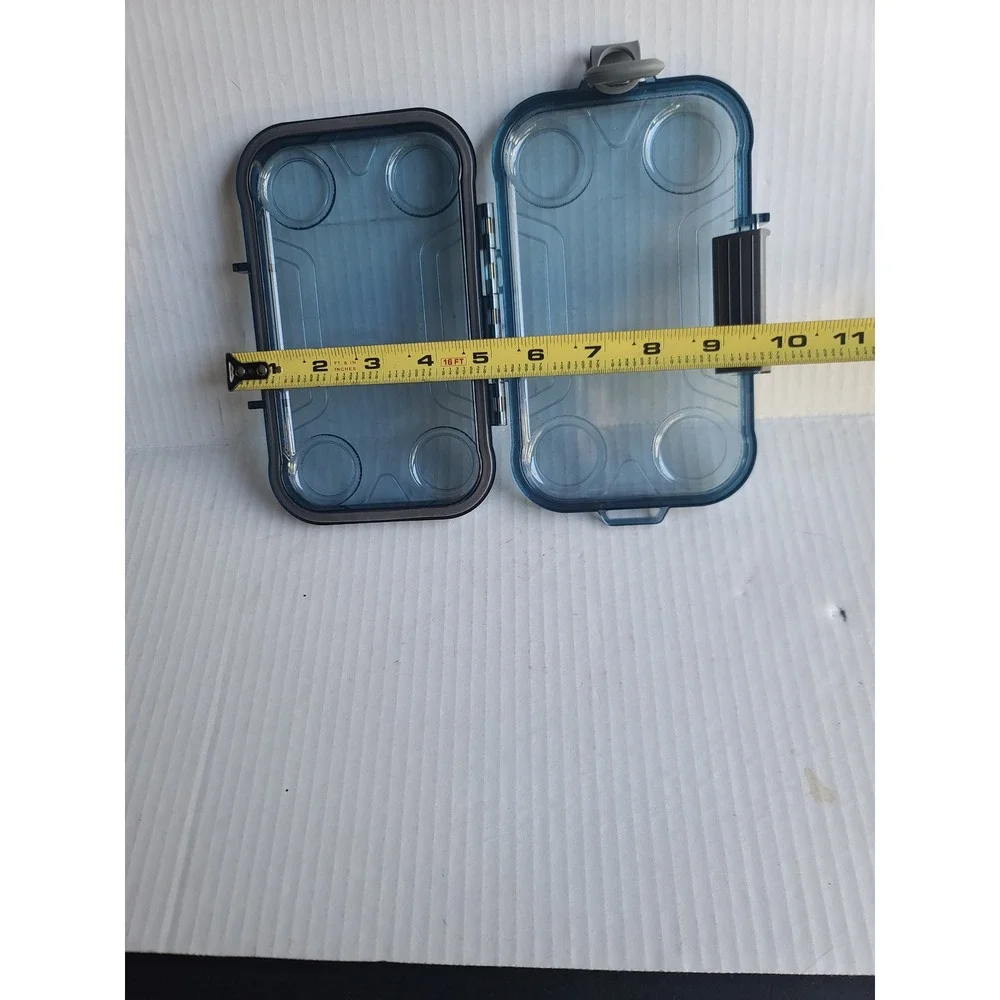 Waterproof Dry Box Translucent Blue Small Utility Case with Latch and Loop EDC